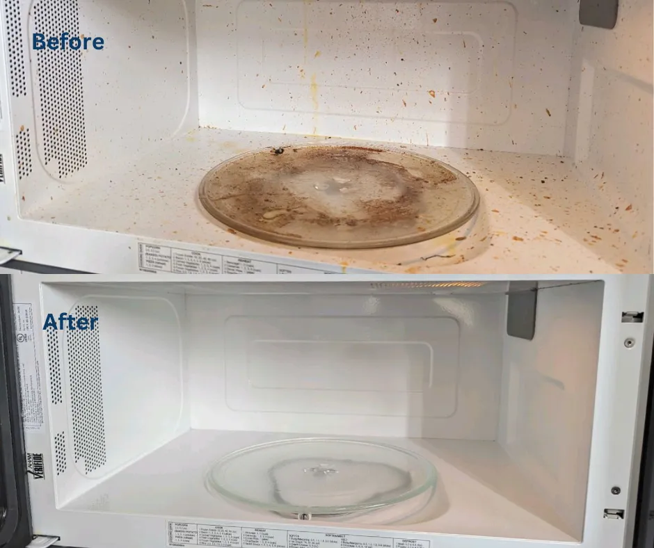 Microwave deep cleaning before and after